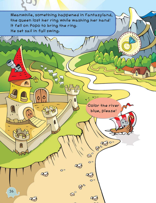 Popo loves Fantasyland - Animals Riddle ,Dot, Colouring, Mazes, Puzzles Activity Book