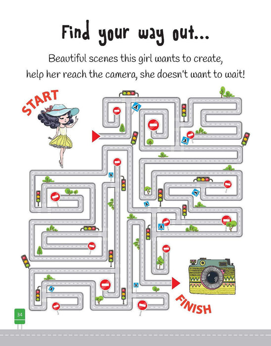 On the Road - Variety of Activities For Mazes and Puzzles Books For Children